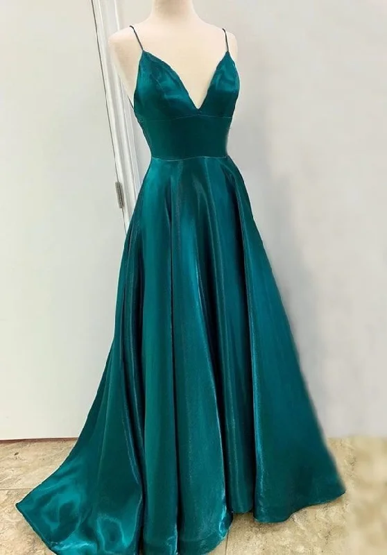 Limited Quantity structured dressA-line Spaghetti Straps V Neck Satin Prom Dress, Graduation Dress Y753 Limited Quantity structured dressA-line Spaghetti Straps V Neck Satin Prom Dress, Graduation Dress Y753