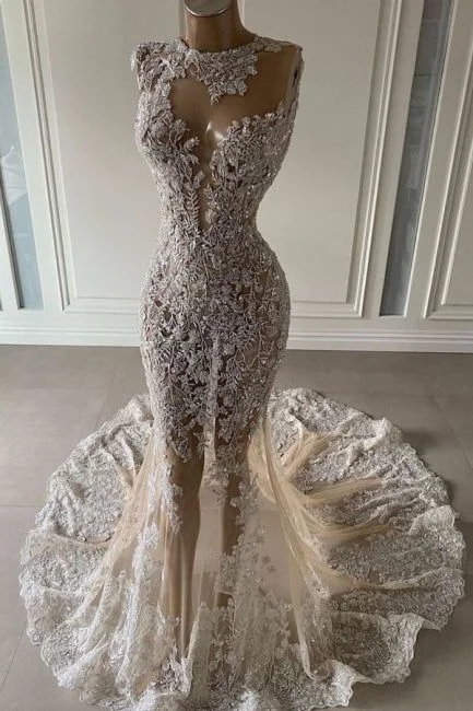 Instant Discount sophisticated dressLuxurious Mermaid Sleeveless Wedding Dresses With Lace Y923 Instant Discount sophisticated dressLuxurious Mermaid Sleeveless Wedding Dresses With Lace Y923