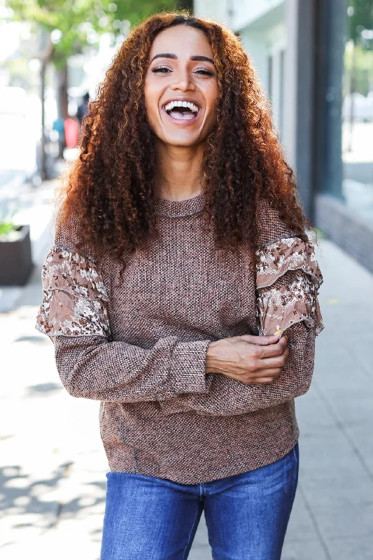 Big Discounts stylish lightweight coatFall Diva Brown Two Tone Knit Floral Print Frill Detail Sweater (Open Pack) Big Discounts stylish lightweight coatFall Diva Brown Two Tone Knit Floral Print Frill Detail Sweater (Open Pack)