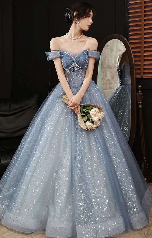 Take Advantage trendy dressBlue tulle beads long prom dress blue tulle lace sweet 16 dress Y484 Take Advantage trendy dressBlue tulle beads long prom dress blue tulle lace sweet 16 dress Y484