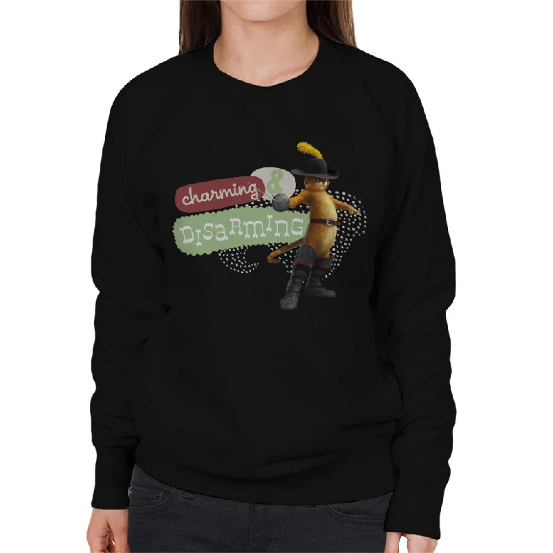 Extra Discounts high-performance athletic hoodieShrek Puss In Boots Charming And Disarming Women's Sweatshirt