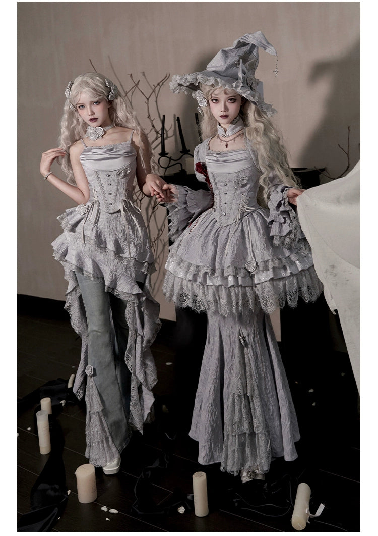 Markdowns winter dressWith PUJI~Letter and Poetry · Twilight~Gothic Witch Lolita SK Suit Bodice Mermaid Dress and Jeans