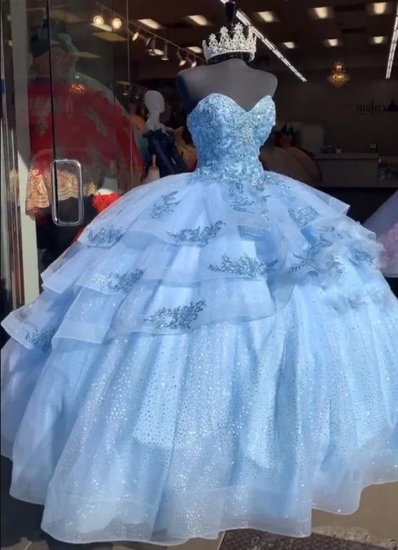 Deep Discounts v-neck dressPuffy Ball Gown, Blue Tulle Princess Dresses,Blue Quinceanera Dress Y528 Deep Discounts v-neck dressPuffy Ball Gown, Blue Tulle Princess Dresses,Blue Quinceanera Dress Y528