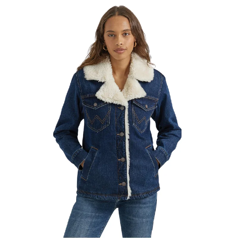 Price Buster urban street coatWomen's Wrangler Retro® Sherpa Lined Denim Jacket - Dark Blue 112353137 Price Buster urban street coatWomen's Wrangler Retro® Sherpa Lined Denim Jacket - Dark Blue 112353137