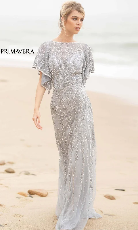 One-DAY Sale velvet dressLong Beaded Evening Gown with Short Sleeves 3681