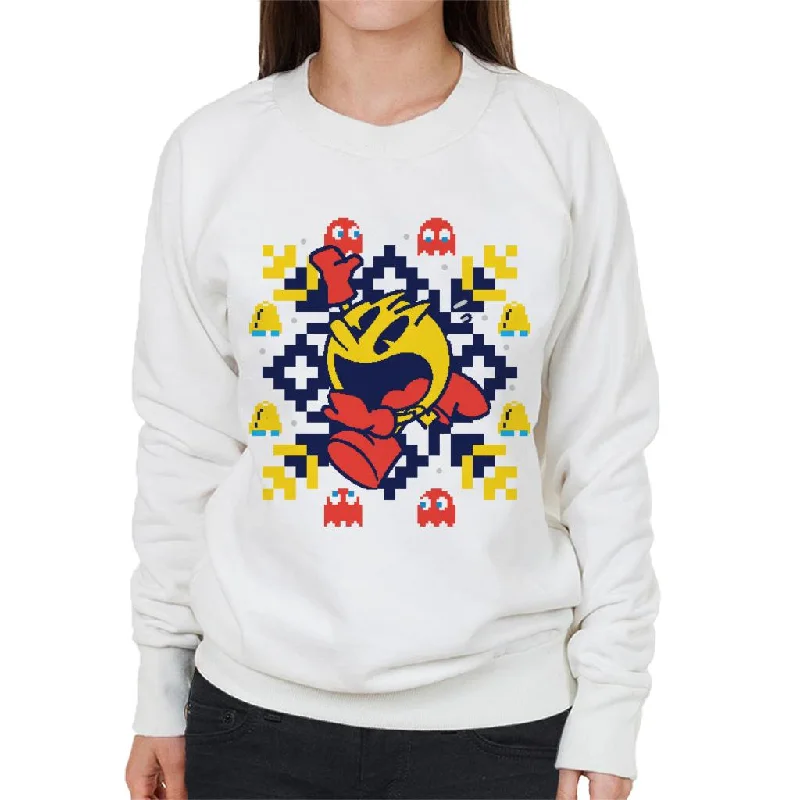 Buy Now slim fit workout hoodiePac-Man Christmas Snowflakes Running Women's Sweatshirt