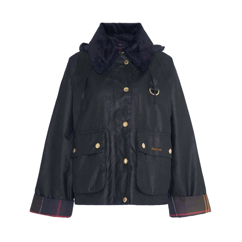 Deep Discounts stylish lightweight coatBarbour Reighton Wax Ladies Jacket - Black/Classic