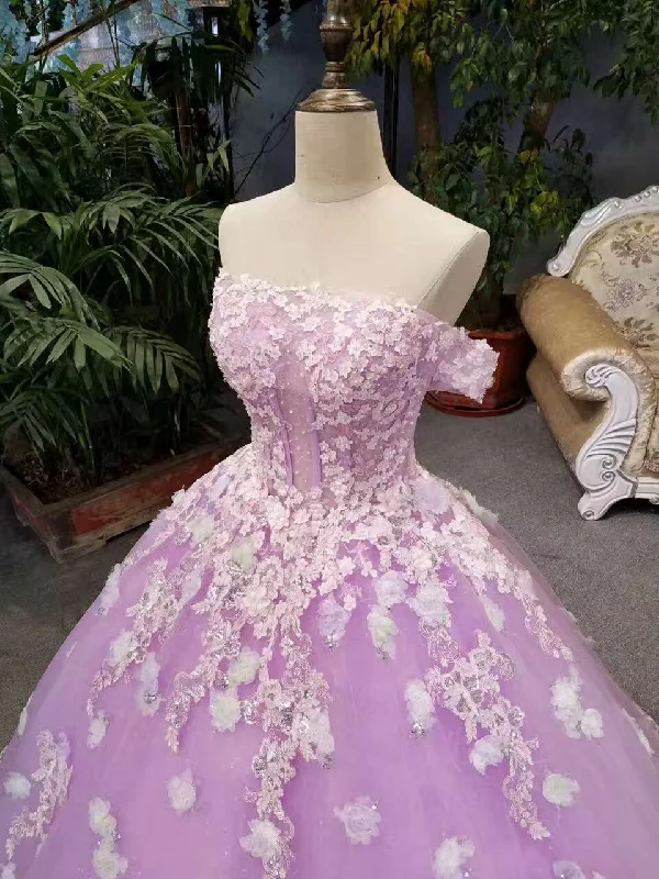 Price Drop textured dressNew Arrival Floral Wedding Dresses A-Line Floor Length Lace Up Off The Shoulder Ball Gown With Beads And Appliques Y1090