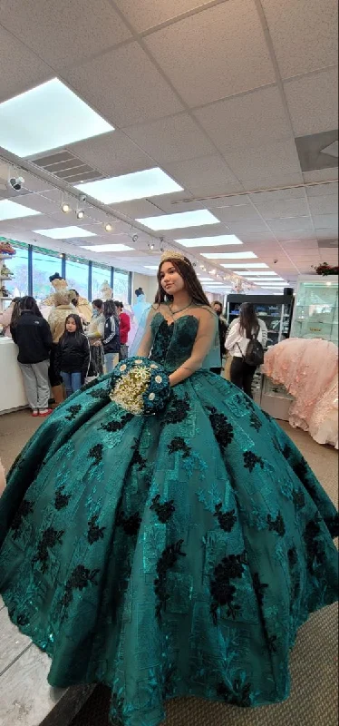 Huge Discounts sleeveless dressStunning Emerald Green Quinceanera Dress,Sweet 16 Dress,Emerald Green Ball Gown Y1120
