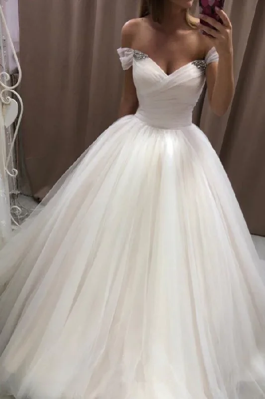 Markdown Madness tiered dressOff The Shoulder Tulle Sweetheart White Wedding Dresses Bridal Gown Y863 Markdown Madness tiered dressOff The Shoulder Tulle Sweetheart White Wedding Dresses Bridal Gown Y863