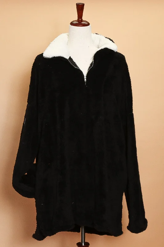 retro coatPlus Black Sherpa Sweater