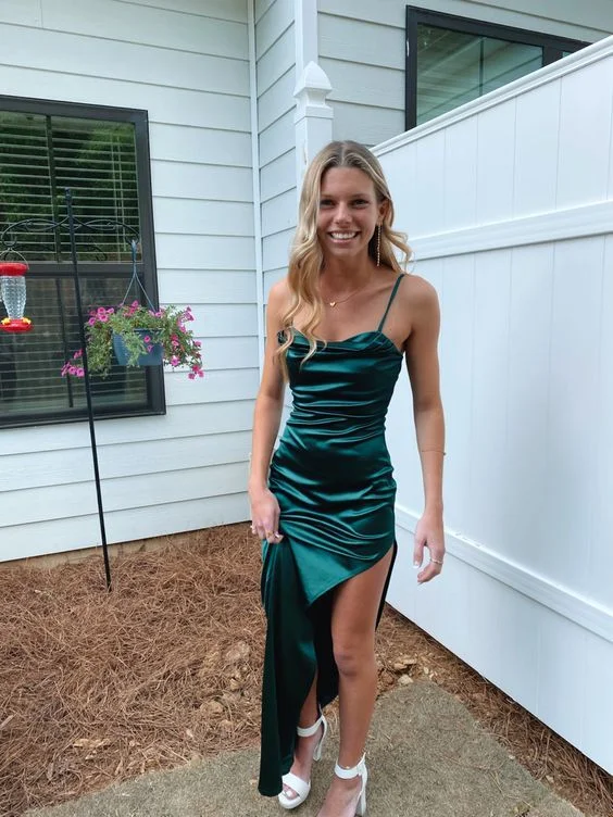 Crazy Deals comfy maxi dressGreen Spaghetti Straps Prom Dresses Long Sexy Prom Dress Y1259