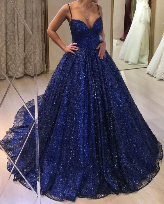 flowy evening dressBlue Ball Gown Prom Dress Women Sexy Dresses Elegant Party Dress Y1813