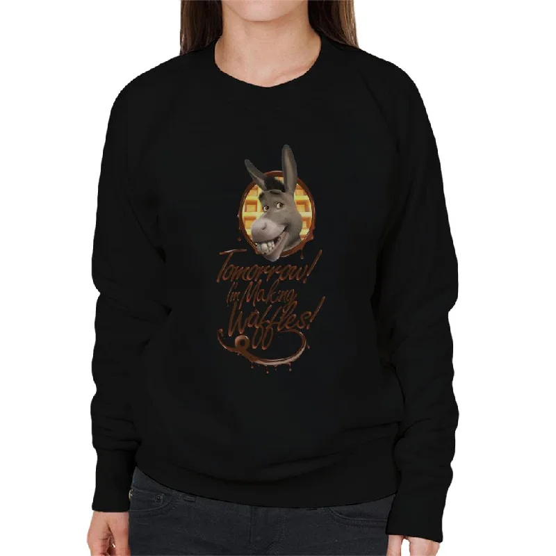 YEAR-End Clearance stylish athletic hoodieShrek Donkey Tomorrow Im Making Waffles Women's Sweatshirt