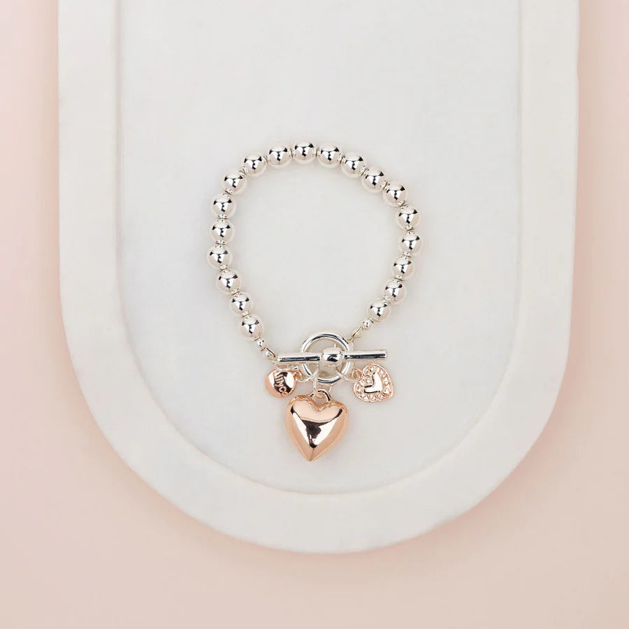 Deal Dash trendy bodycon dressLimited Edition | Rose Gold & Silver Toggle Heart Bracelet Deal Dash trendy bodycon dressLimited Edition | Rose Gold & Silver Toggle Heart Bracelet