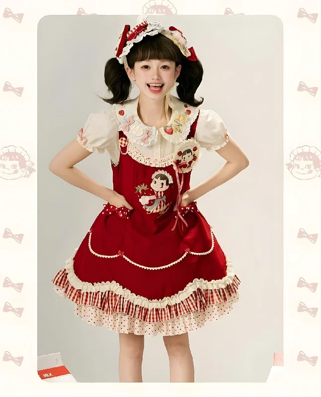 Savings Event stylish party dressSummer Fairy~IP Collab Kawaii Lolita Dresses OP Home Wear Salopette Cardigan SK