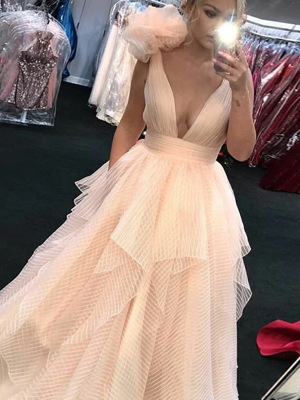 Year-End Clearance Beautiful Prom Dresses Straps A-line Floor-length Sparkly Long Prom Dress JKL871