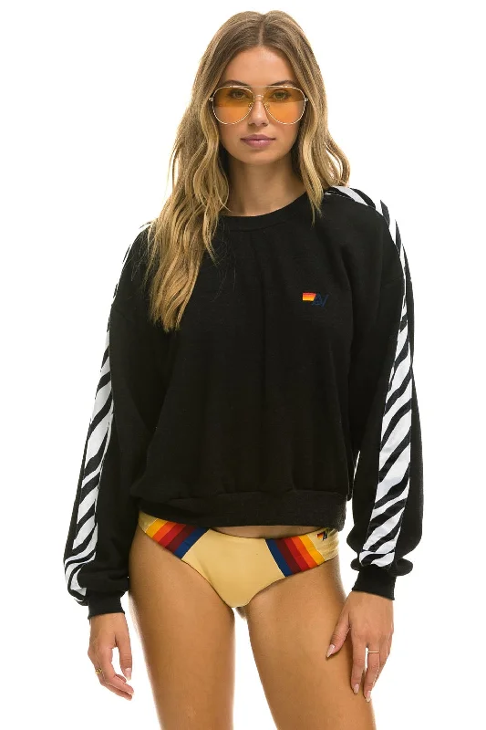 Daily Deals cool workout sweatshirtZEBRA STRIPE RELAXED FIT CREW SWEATSHIRT - BLACK // ZEBRA Daily Deals cool workout sweatshirtZEBRA STRIPE RELAXED FIT CREW SWEATSHIRT - BLACK // ZEBRA
