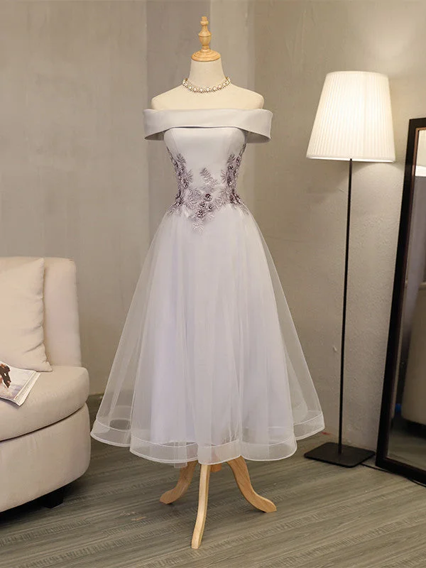 New Markdowns Homecoming Dress Tea-length Appliques Short Prom Dress Party Dress JK220
