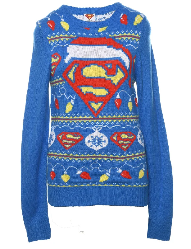Doorbuster Deal zip-up jacketBlue Christmas Jumper - M
