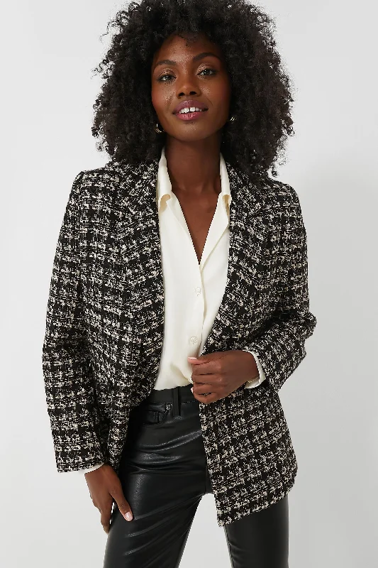 Online Specials chic outerwearTan and Black Tweed Madeleine Blazer