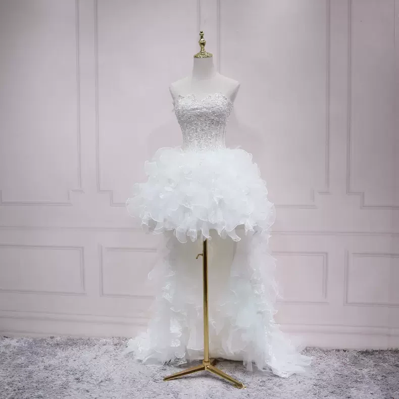 Instant Discount A-line dressWhite Hi-low Homecoming Dress Charming Homecoming Dress  s36