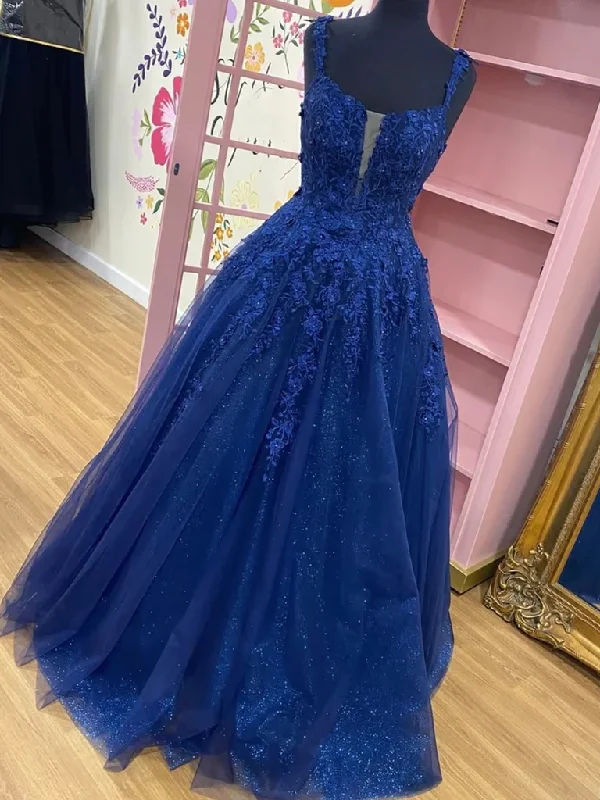 New Markdowns mini dressShiny Navy Blue Lace Prom Dresses, Navy Blue Lace Formal Graduation Dresses Y230