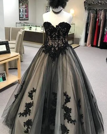 casual slip dressCharming Black Prom Dress,A Line Prom Dress,Appliques Tulle Prom Dress, Sexy Sweetheart Prom Dresses Y1922