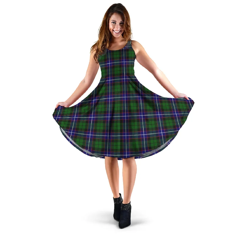 Bonus Savings Russell Modern Tartan Sleeveless Midi Womens Dress