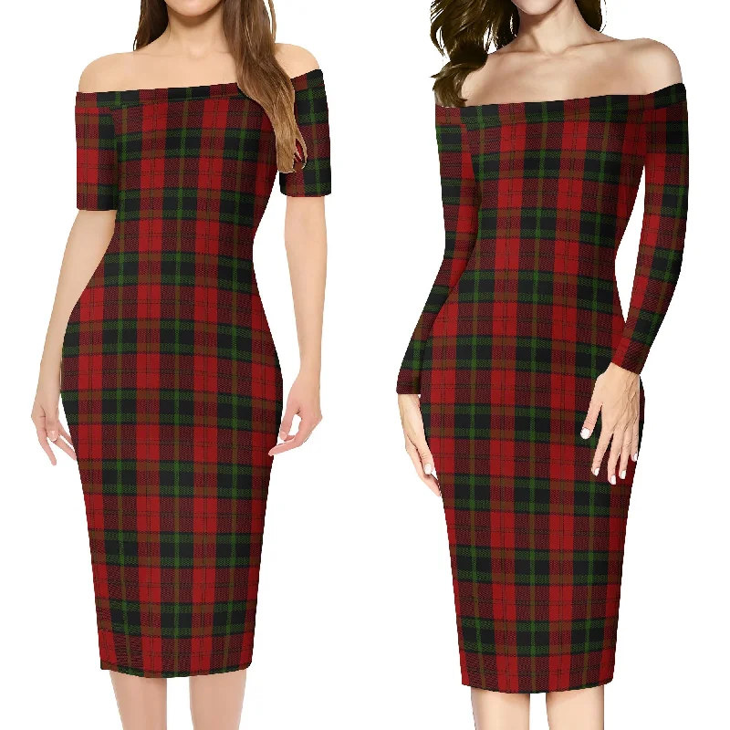 Online Only Rosser of Wales Tartan Off Shoulder Lady Dress