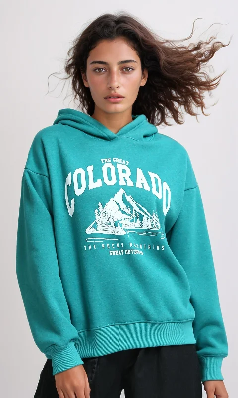 Get It Before It’s Gone loose fit athletic hoodieo202175 Regular Fit Printed Winter Hoodie - Heather Green