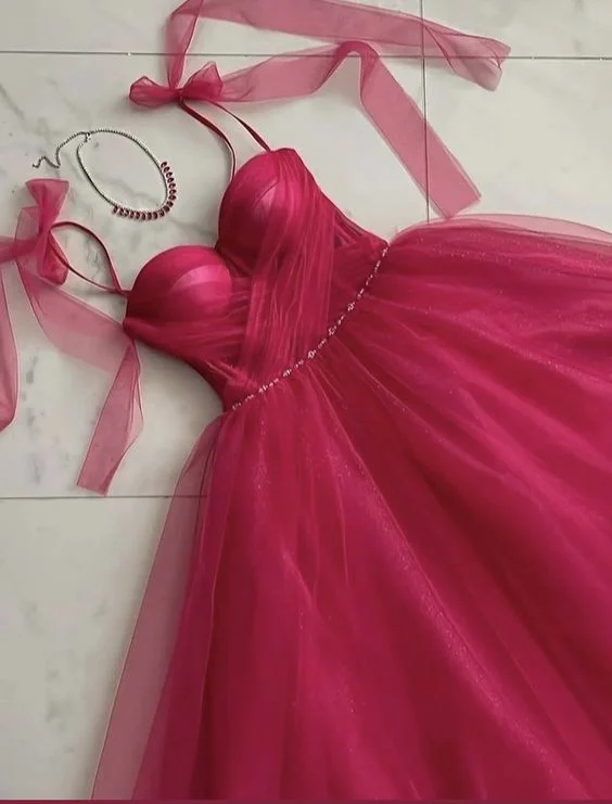 Savings Galore wool dressGorgeous A-line Tulle Prom Dress,Elegant Graduation Dress Y1053