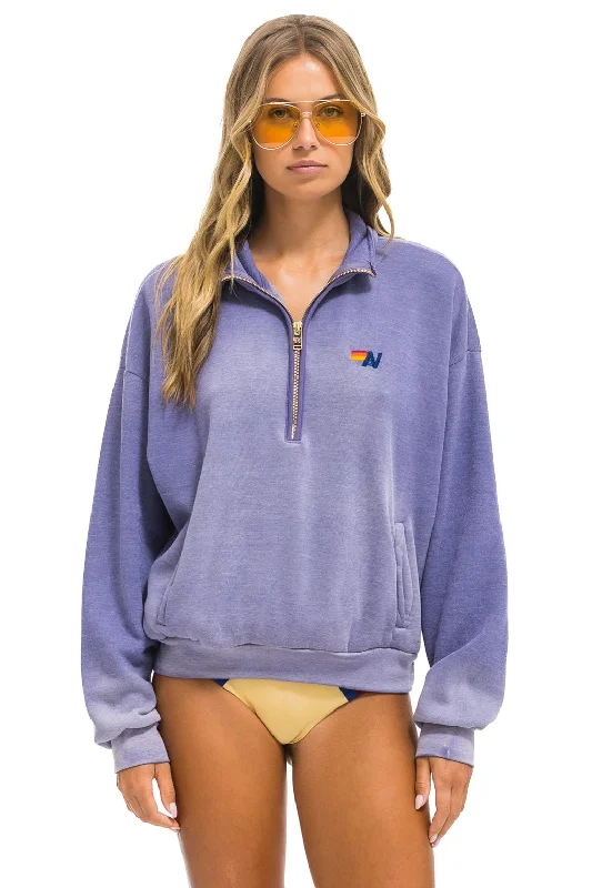 gym ready hoodieESSENTIAL HALF ZIP RELAXED SWEATSHIRT - FADED GRAPE