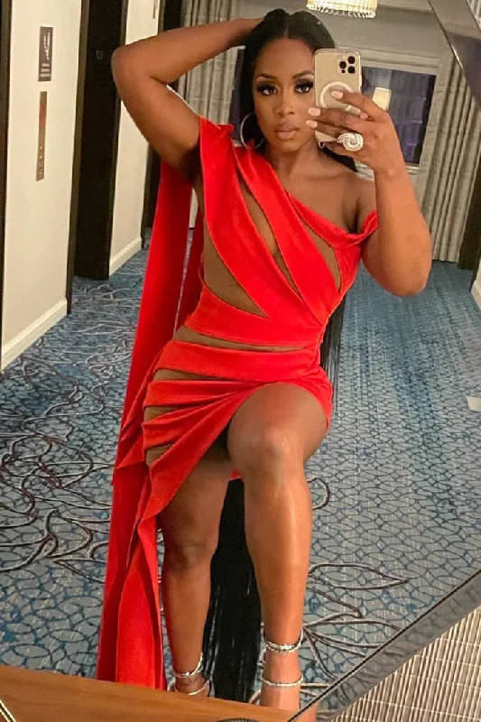 Flash Deals Sexy Red A line Long Prom Evening Dress GJS3711
