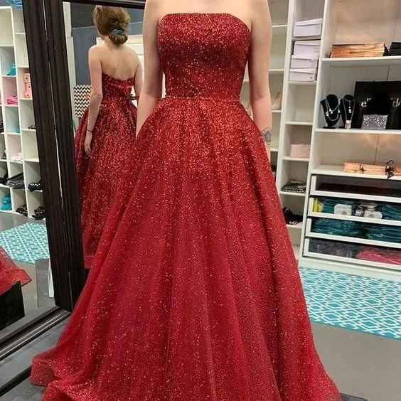 The Best Prices evening dresscharming strapless red formal prom dress, long evening formal dress Y773 The Best Prices evening dresscharming strapless red formal prom dress, long evening formal dress Y773