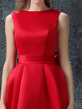 Loyalty Reward Red Homecoming Dress A-line Bateau Bowknot Cheap Short Prom Dress Party Dress JK474
