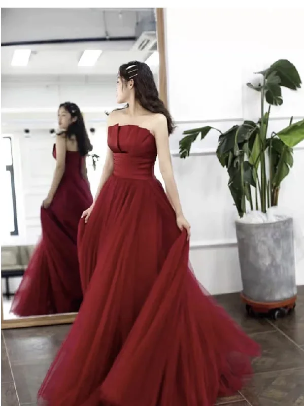 While Supplies Last elegant dressStrapless prom dress,red party dress,charming wedding dress Y1298