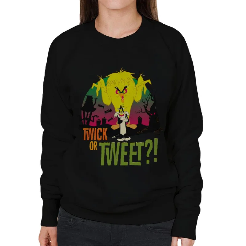 Incredible Offers casual workout hoodieLooney Tunes Halloween Twick Or Tweet Women's Sweatshirt