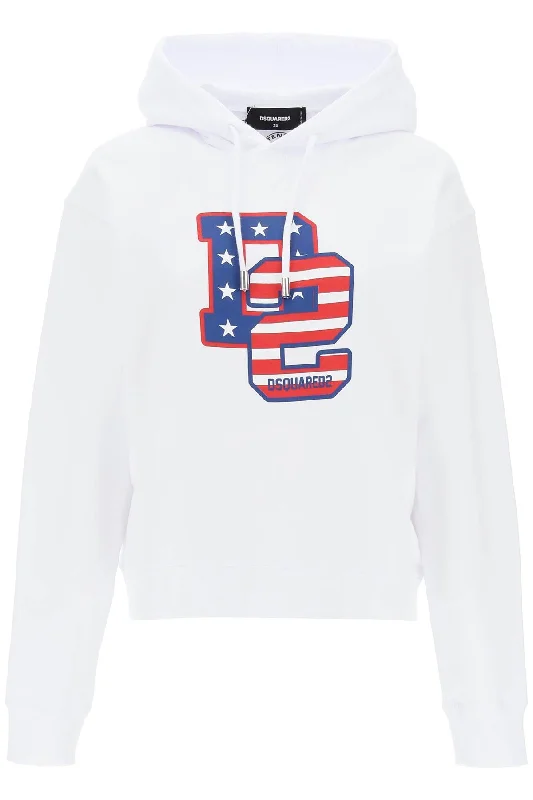 Early Bird Discount stylish sports hoodieCool Fit Hoodie With Graphic Print  - White