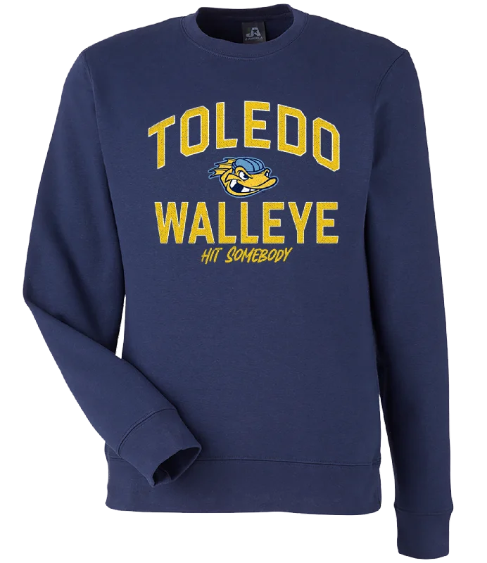 Discount Extravaganza high-end athletic hoodieToledo Walleye Navy BTB Fleece Crewneck