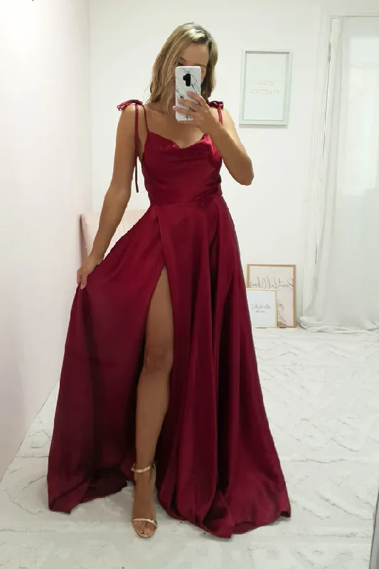 Sale Event velvet dressDark Red Cowl Neckline Satin Long Prom Dress Simple Senior Prom Dress Y494 Sale Event velvet dressDark Red Cowl Neckline Satin Long Prom Dress Simple Senior Prom Dress Y494