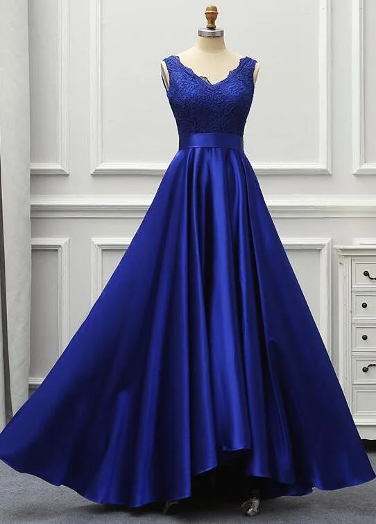 Shop and Save elegant dressCustom Made Royal Blue Lace A Line Long Prom Dresses Cheap Prom Party Gowns ,Sexy Prom Gowns  Y1194