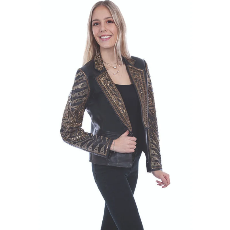 Unbeatable Prices warm outerwearWomen's Black Beaded Lamb Blazer By Scully L1063