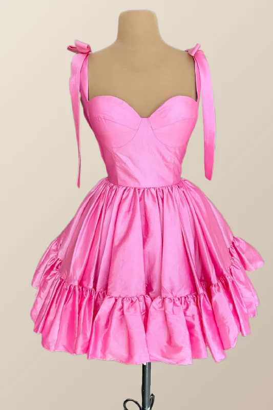 New Deals wrap-around dressBow Straps Pink A-line Short Princess Dress