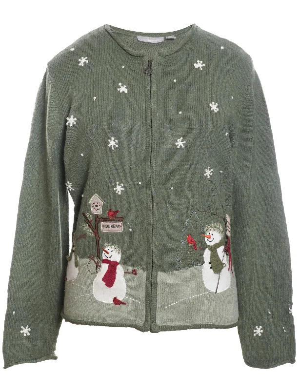 Grand Opening Sale premium coatSnowman Christmas Cardigan - M