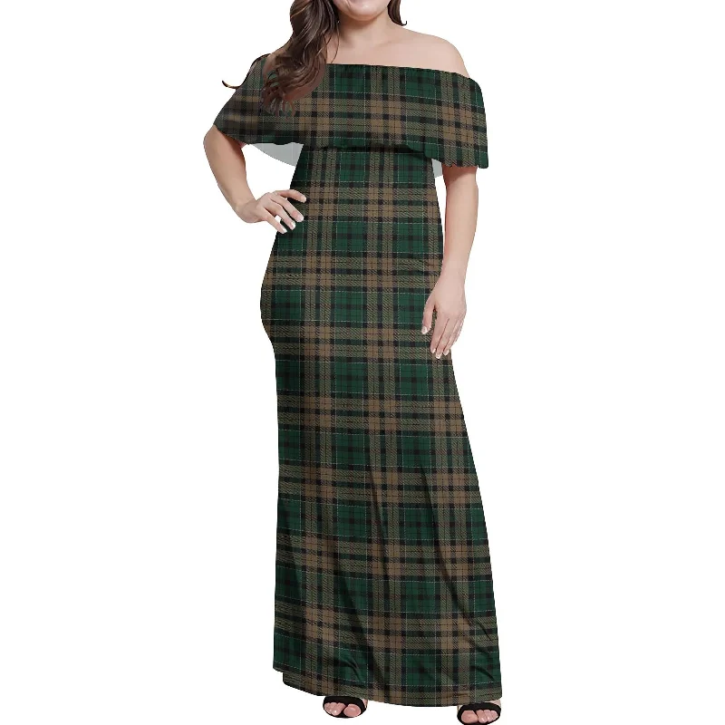 Buy More, Save More Sackett Tartan Off Shoulder Long Dress