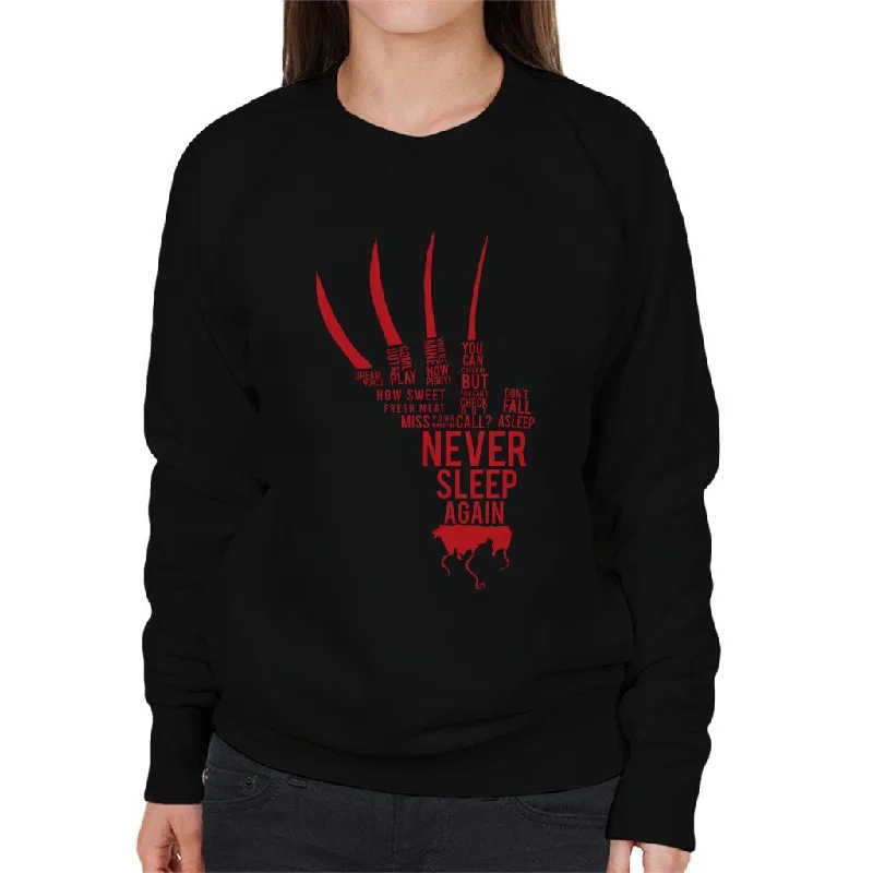 Closeout minimalistic workout hoodieA Nightmare On Elm Street Freddy Krueger Never Sleep Again Women's Sweatshirt