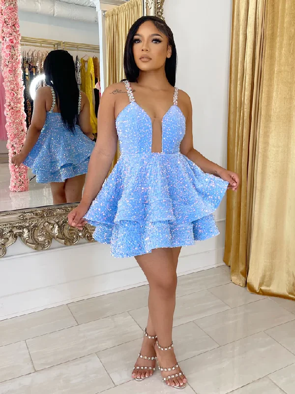 Mega Sale casual slip dressA-line Sequins Sweet 16 Birthday Dress Layered Skirt Popular Homecoming Dress Y07 Mega Sale casual slip dressA-line Sequins Sweet 16 Birthday Dress Layered Skirt Popular Homecoming Dress Y07