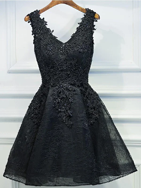 Weekend Special Homecoming Dress Lace Little Black Dress Short Prom Dress Party Dress JK235