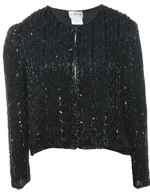 Unmissable Offer vintage trench coatSilk Beaded Evening Jacket - L
